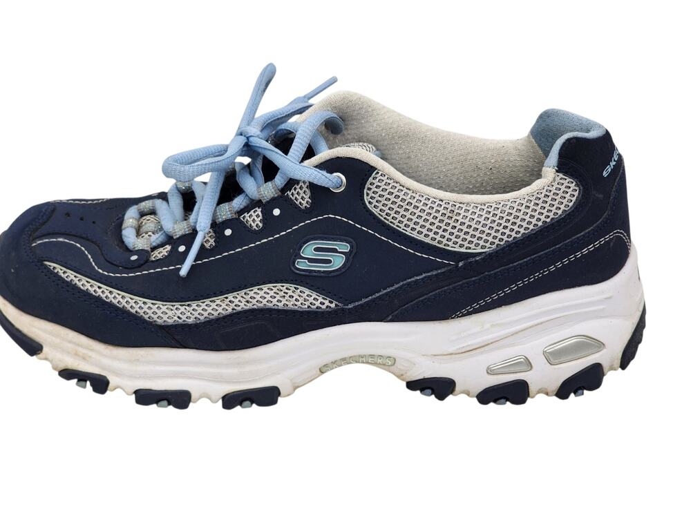 Skechers D'Lites Womens 9.5 Chunky Sneakers Lace Trail Walking Athletic Gorpcore